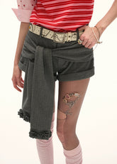 Gray Strap Shorts